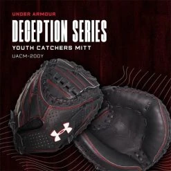 Outlet ✔️ Under Armour Deception 31.5" Youth Catcher's Mitt: UACM-200Y Black 😀 -Glovegear Store 194f 12 20 under armour deception series youth catchers mitt uacm 200y 23545 008 m
