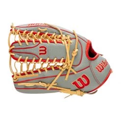 Best deal ✨ Wilson A2000 SuperSkin OT7 12.75" Baseball Glove: WBW1001041275 Grey, Red, Tan ✔️ -Glovegear Store 1953 10 21 wilson a2000 superskin ot7 12 75 baseball glove wbw1001041275 33610 10 l