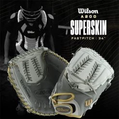 Budget ✨ Wilson A2000 SuperSkin 34" Fastpitch Softball Catcher's Mitt: WTA20RF19CM34SS Grey, White 🎉 -Glovegear Store 1c86 12 20 wilson a2000 superskin 34 fastpitch softball catchers mitt wta20rf19cm34ss 30522 30523 m