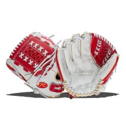 Cheap 🥰 Rawlings Liberty Advanced Color Sync 12.5" Fastpitch Softball Glove: RLA125-18S Red, White ❤️