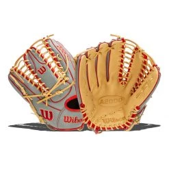 Best deal ✨ Wilson A2000 SuperSkin OT7 12.75" Baseball Glove: WBW1001041275 Grey, Red, Tan ✔️