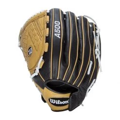 Hot Sale 🎉 Wilson A500 Siren 12.5" Youth Fastpitch Softball Glove: WBW100422125 Black, Tan 🔔 -Glovegear Store 5375 10 21 wilson a500 siren 12 5 youth fastpitch softball glove wbw100422125 34736 17 l