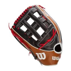 Hot Sale 🤩 Wilson A2K 12.75" SuperSkin Baseball Glove: WBW1000691275 Black, Red, Tan 🌟 -Glovegear Store 6071 10 21 wilson a2k 12 75 superskin baseball glove wbw1000691275 33325 10 l