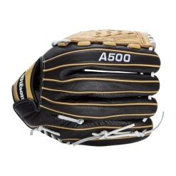 Hot Sale 🎉 Wilson A500 Siren 12.5" Youth Fastpitch Softball Glove: WBW100422125 Black, Tan 🔔 -Glovegear Store 760d 10 21 wilson a500 siren 12 5 youth fastpitch softball glove wbw100422125 34736 13 l