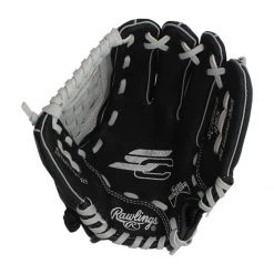 Cheap 🌟 Rawlings Sure Catch 10" Youth Baseball Glove: SC100BGB Black, White 😉