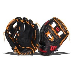 Hot Sale ✔️ Wilson A2K 11.5" SuperSkin Baseball Glove: WBW100059115 Black, Tan 🌟