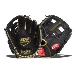 Cheapest 🛒 Rawlings R9 9.5" Baseball Training Glove: R9TRBG Black, Gold ⭐