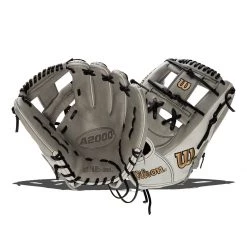 Outlet 😍 Wilson A2000 H75 11.75" Fastpitch Softball Glove: WBW1004371175 Grey, White, Gold 🌟