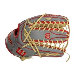 Best deal ✨ Wilson A2000 SuperSkin OT7 12.75" Baseball Glove: WBW1001041275 Grey, Red, Tan ✔️ -Glovegear Store 97c8 09 20 wilson a2000 superskin ot7 12 75 baseball glove wbw1001041275 33610 5 l
