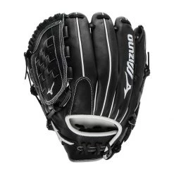 Flash Sale ❤️ Mizuno Pro Select 12" Fastpitch Softball Glove: GPSF1200BK Black, White 👏 -Glovegear Store a446 11 21 mizuno pro select 12 fastpitch softball glove gpsf1200bk 30757 7 l
