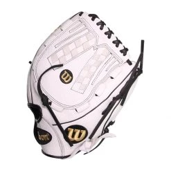 Promo 😀 Wilson A1000 V125 12.5" Fastpitch Softball Glove: WBW100182125 Black, White, Gold ❤️ -Glovegear Store bed3 03 21 wilson a1000 v125 12 5 fastpitch softball glove wbw100182125 34280 6 l
