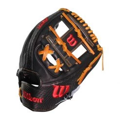 Hot Sale ✔️ Wilson A2K 11.5" SuperSkin Baseball Glove: WBW100059115 Black, Tan 🌟 -Glovegear Store c631 07 20 wilson a2k 11 5 superskin baseball glove wbw100059115 33315 3 l