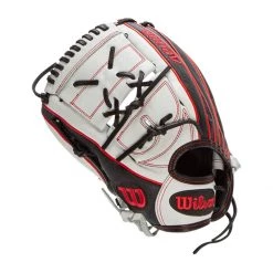 Best Sale ⭐ Wilson A2000 SuperSkin 12.25" Monica Abbott Fastpitch Softball Glove: WTA20RF19MA14GM Black, Red, White 🛒 -Glovegear Store d402 10 21 wilson a2000 superskin 12 25 monica abbott fastpitch softball glove wta20rf19ma14gm 30509 8 l