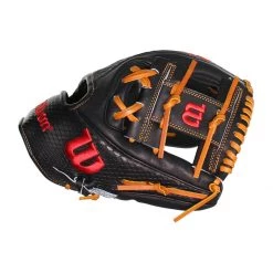 Hot Sale ✔️ Wilson A2K 11.5" SuperSkin Baseball Glove: WBW100059115 Black, Tan 🌟 -Glovegear Store dad3 07 20 wilson a2k 11 5 superskin baseball glove wbw100059115 33315 4 l