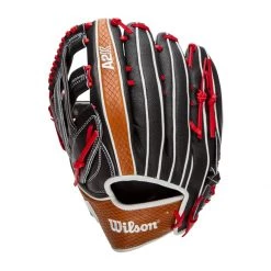 Hot Sale 🤩 Wilson A2K 12.75" SuperSkin Baseball Glove: WBW1000691275 Black, Red, Tan 🌟 -Glovegear Store dbff 10 21 wilson a2k 12 75 superskin baseball glove wbw1000691275 33325 14 l