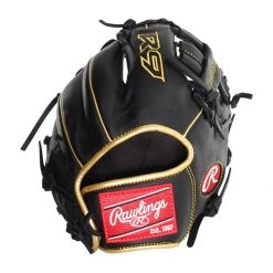 Cheapest 🛒 Rawlings R9 9.5" Baseball Training Glove: R9TRBG Black, Gold ⭐ -Glovegear Store e64d 11 20 rawlings r9 9 5 baseball training glove r9trbg 33543 7 l