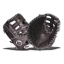Best Sale ⌛ Wilson A1000 1620 12.5" Baseball First Base Mitt: WBW100140125 Black, Grey ✔️