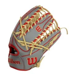 Best deal ✨ Wilson A2000 SuperSkin OT7 12.75" Baseball Glove: WBW1001041275 Grey, Red, Tan ✔️ -Glovegear Store f9f5 09 20 wilson a2000 superskin ot7 12 75 baseball glove wbw1001041275 33610 4 l